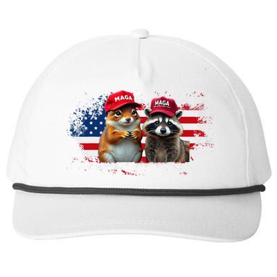 Social Media Star Peanut The Squirrel & Fred The Raccoon Snapback Five-Panel Rope Hat