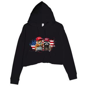 Social Media Star Peanut The Squirrel & Fred The Raccoon Crop Fleece Hoodie