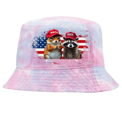 Social Media Star Peanut The Squirrel & Fred The Raccoon Tie-Dyed Bucket Hat