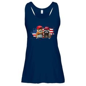 Social Media Star Peanut The Squirrel & Fred The Raccoon Ladies Essential Flowy Tank