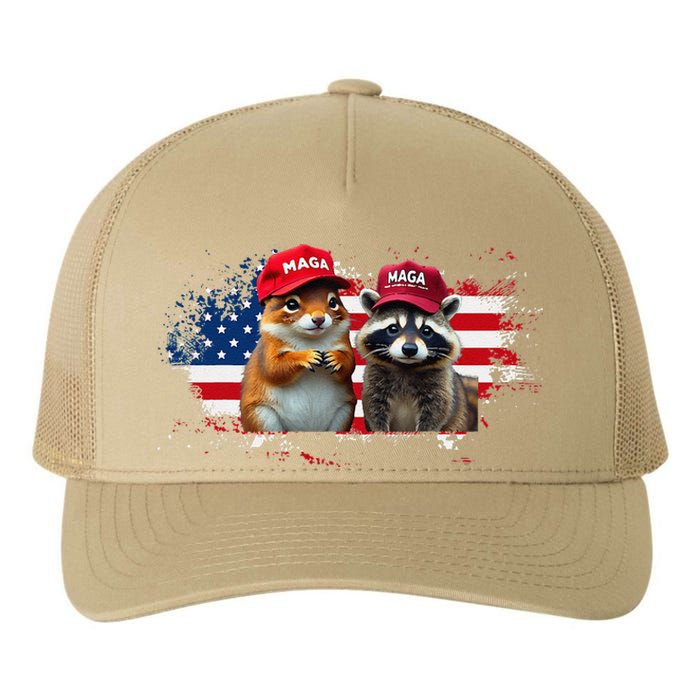 Social Media Star Peanut The Squirrel & Fred The Raccoon Yupoong Adult 5-Panel Trucker Hat