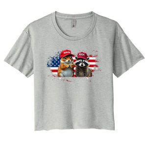 Social Media Star Peanut The Squirrel & Fred The Raccoon Women's Crop Top Tee