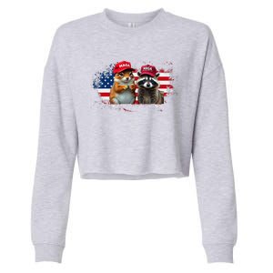 Social Media Star Peanut The Squirrel & Fred The Raccoon Cropped Pullover Crew