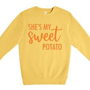 She's My Sweet Potato I Yam Valentine's Thanksgiving Couple Love Premium Crewneck Sweatshirt