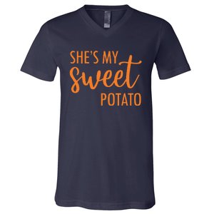 She's My Sweet Potato I Yam Valentine's Thanksgiving Couple Love V-Neck T-Shirt