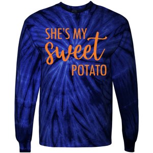 She's My Sweet Potato I Yam Valentine's Thanksgiving Couple Love Tie-Dye Long Sleeve Shirt