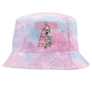 Sorta Merry Sorta Scary Spooky Christmas Goth Skull Xmas  Tie-Dyed Bucket Hat