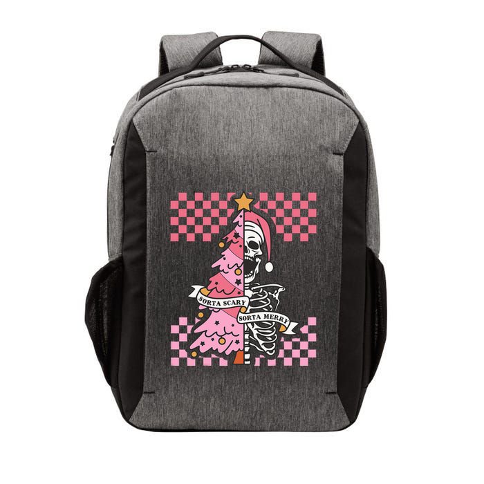 Sorta Merry Sorta Scary Spooky Christmas Goth Skull Xmas  Vector Backpack