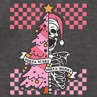 Sorta Merry Sorta Scary Spooky Christmas Goth Skull Xmas  Vector Backpack