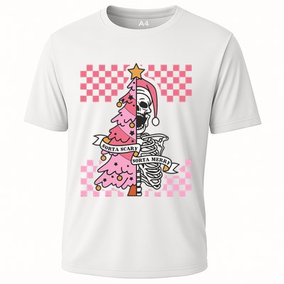Sorta Merry Sorta Scary Spooky Christmas Goth Skull Xmas  Performance Shirt