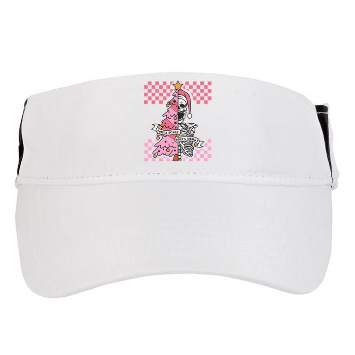 Sorta Merry Sorta Scary Spooky Christmas Goth Skull Xmas  Adult Drive Performance Visor