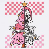Sorta Merry Sorta Scary Spooky Christmas Goth Skull Xmas  Poster