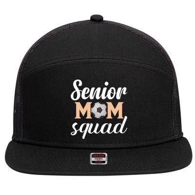 Senior Mom Squad Football Graphic 7 Panel Mesh Trucker Snapback Hat