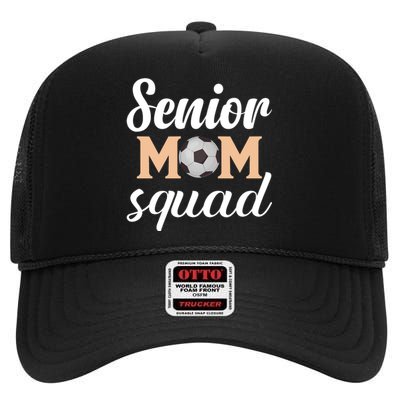 Senior Mom Squad Football Graphic High Crown Mesh Back Trucker Hat