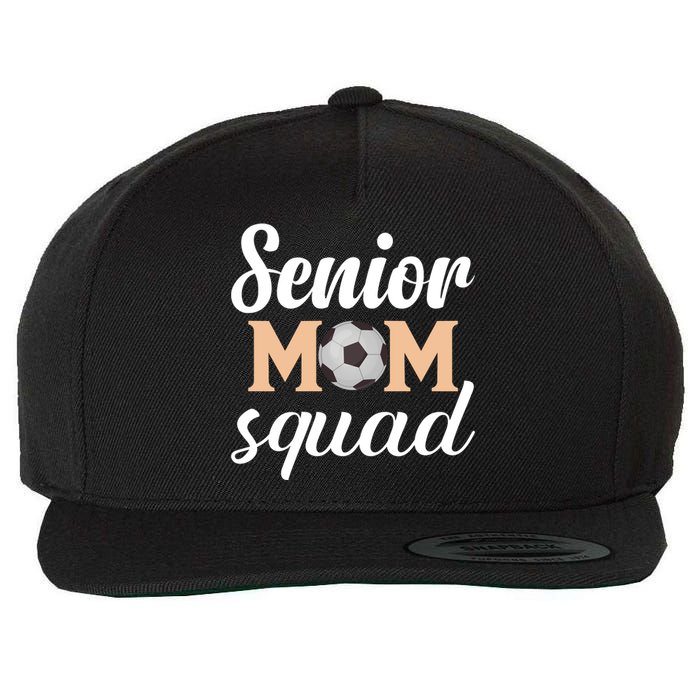 Senior Mom Squad Football Graphic Wool Snapback Cap