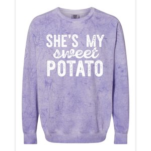 Shes My Sweet Potato Funny Thanksgiving Couple Meme Great Gift Colorblast Crewneck Sweatshirt