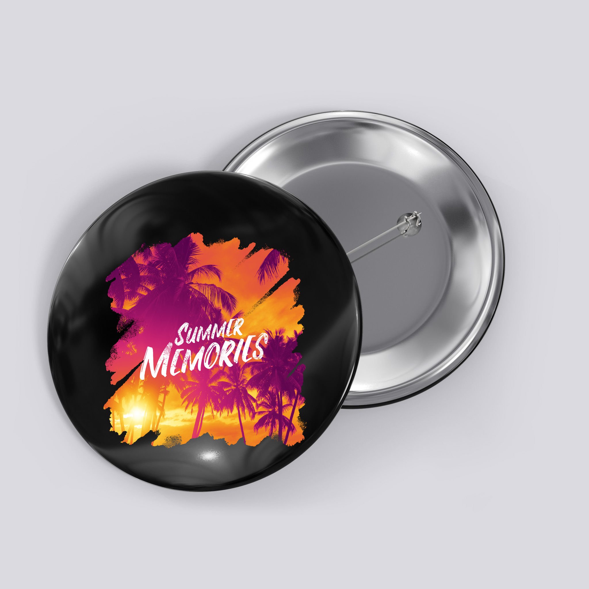 Summer Memories Sunset Beach Button