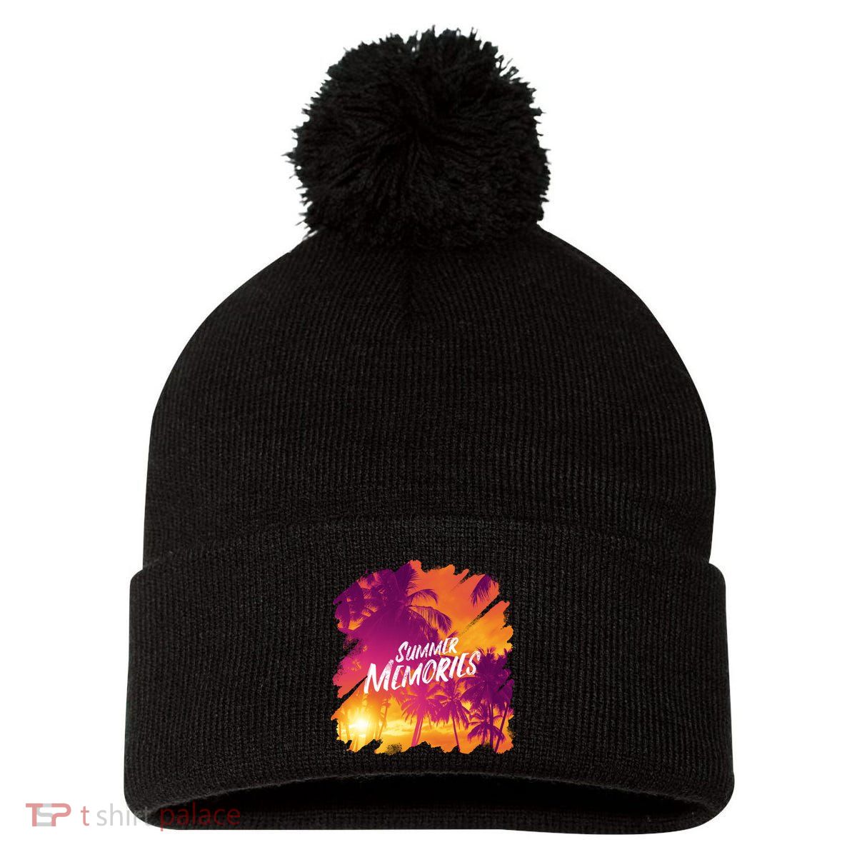 Summer Memories Sunset Beach Pom Pom 12in Knit Beanie