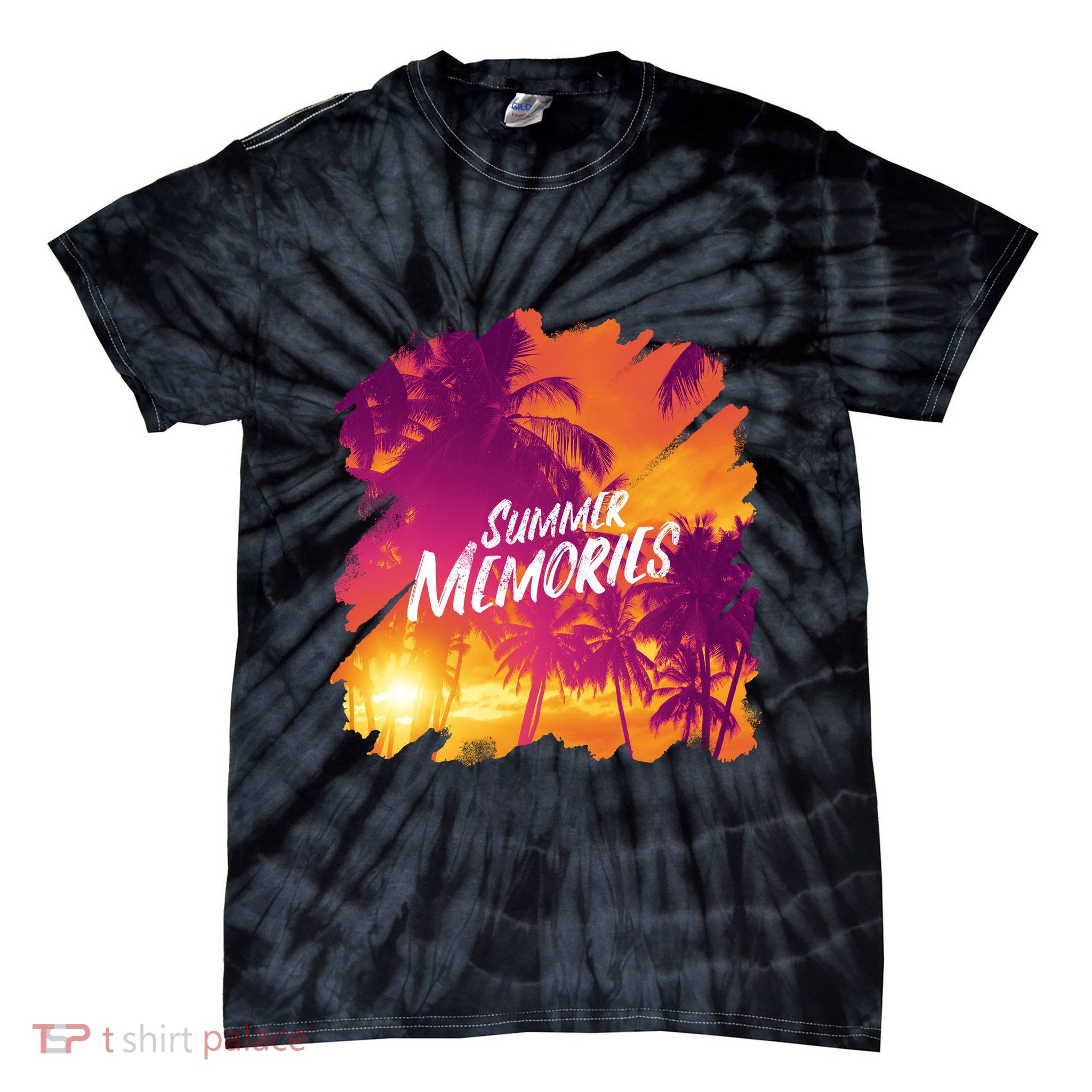 Summer Memories Sunset Beach Tie-Dye T-Shirt