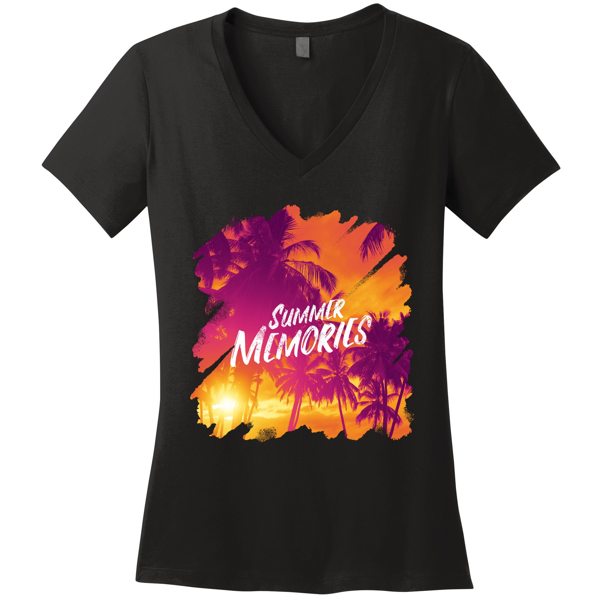 Summer Memories Sunset Beach Women's V-Neck T-Shirt