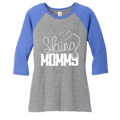 Skiing Mommy Ski Skier Mother Mom Gift Women's Tri-Blend 3/4-Sleeve Raglan Shirt