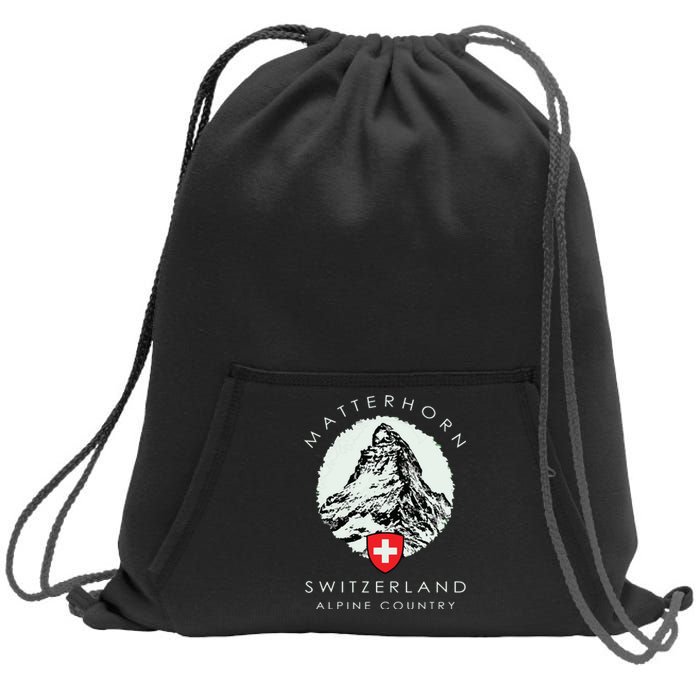 Switzerland Matterhorn Sweatshirt Cinch Pack Bag