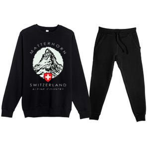 Switzerland Matterhorn Premium Crewneck Sweatsuit Set