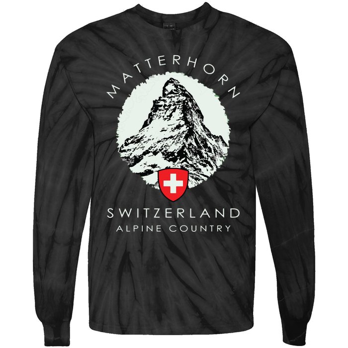 Switzerland Matterhorn Tie-Dye Long Sleeve Shirt