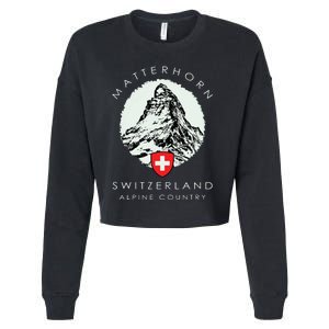 Switzerland Matterhorn Cropped Pullover Crew