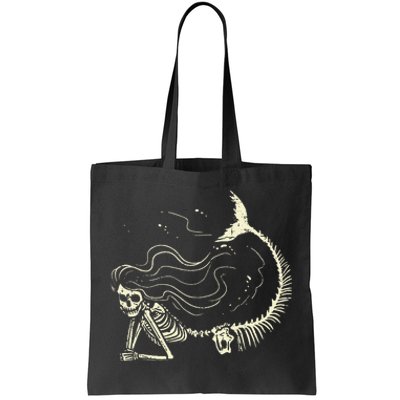 Spooky Mermaid Skeleton Halloween Costume for All Ages Tote Bag