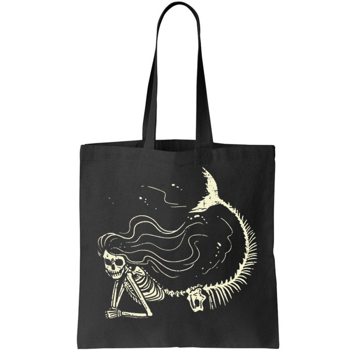 Spooky Mermaid Skeleton Halloween Costume for All Ages Tote Bag