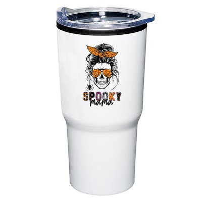 Spooky Mama Skull Halloween S Messy Bun Witch Funny Gift Tumbler