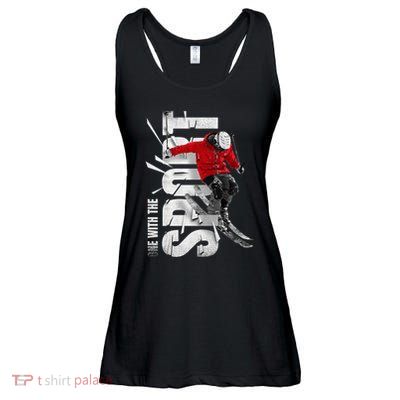 Skiers, Mountains, Skiing, Alpine Winter Sports Premium Ladies Essential Flowy Tank