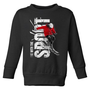 Skiers, Mountains, Skiing, Alpine Winter Sports Premium Toddler Sweatshirt