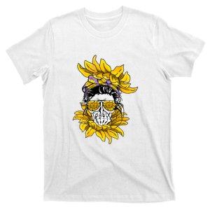 Skull Mom Sunflower Mother's Day Gift T-Shirt