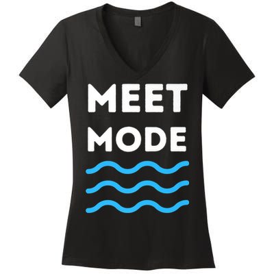 Swim Meet, Swimming Meet Mode, Competitive Swimming Women's V-Neck T-Shirt