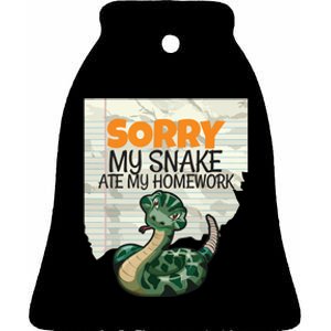 Sorry My Snake Ate My Homework Teacher School Ceramic Bell Ornament