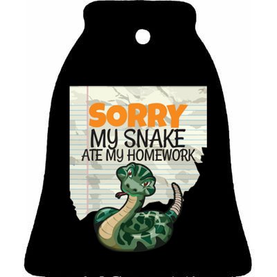 Sorry My Snake Ate My Homework Teacher School Ceramic Bell Ornament