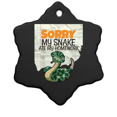 Sorry My Snake Ate My Homework Teacher School Ceramic Star Ornament