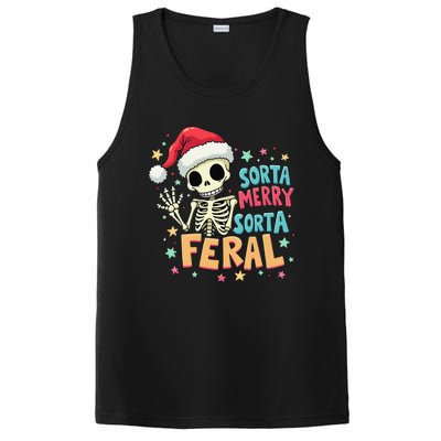 Sorta Merry Sorta Scary Funny Christmas Skeleton PosiCharge Competitor Tank