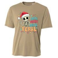 Sorta Merry Sorta Scary Funny Christmas Skeleton Cooling Performance Crew T-Shirt