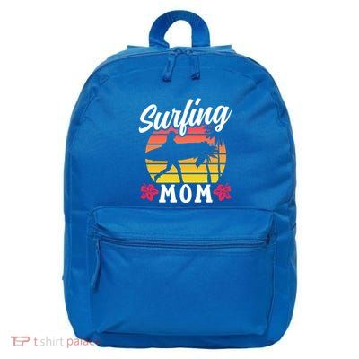 Surfing Mom Sayings Surfboard Surfer Surf Mother Mommy Mama Meaningful Gift 16 in Basic Backpack
