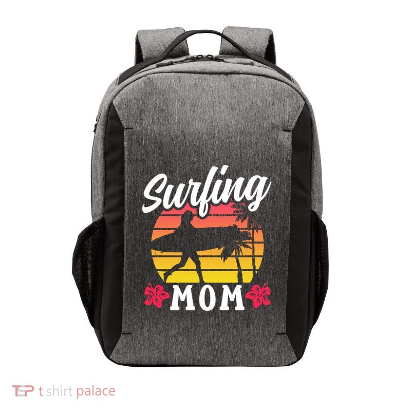 Surfing Mom Sayings Surfboard Surfer Surf Mother Mommy Mama Meaningful Gift Vector Backpack