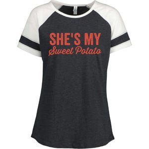 Shes My Sweet Potato Couples Matching Outfits For Him And Her Cool Gift Enza Ladies Jersey Colorblock Tee