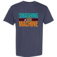 Smashing Machine Shuttlecock Retro Birdie Badminton Garment-Dyed Heavyweight T-Shirt