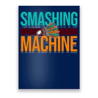 Smashing Machine Shuttlecock Retro Birdie Badminton Poster