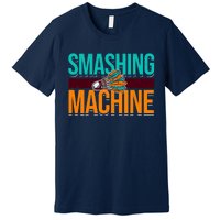 Smashing Machine Shuttlecock Retro Birdie Badminton Premium T-Shirt