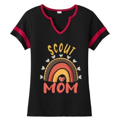 Scout Mom Scouting Gear Cub Camping Lover Great Gift Ladies Halftime Notch Neck Tee