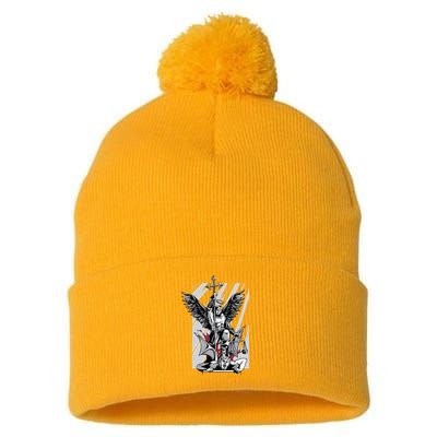 Saint Michael Pom Pom 12in Knit Beanie