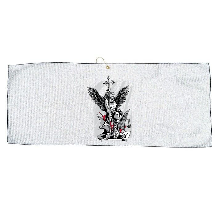 Saint Michael Large Microfiber Waffle Golf Towel